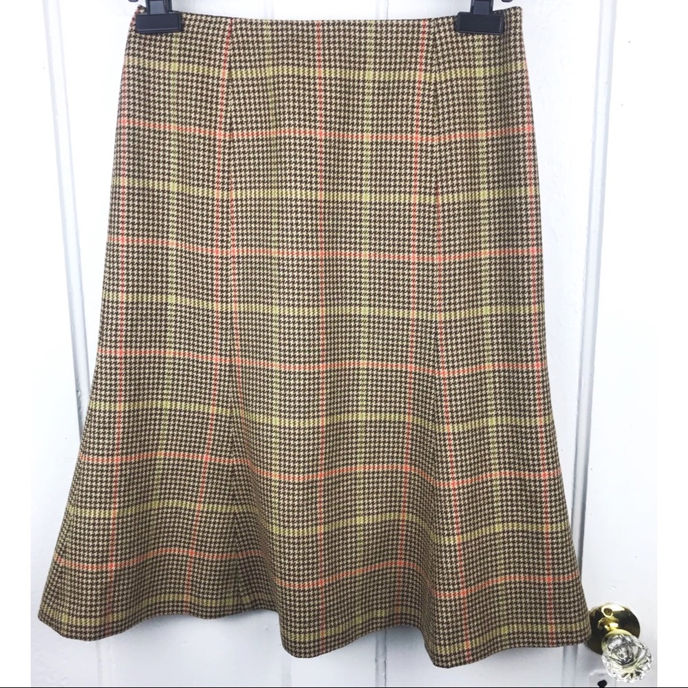 VINTAGE : Talbots : size : 6P : Houndstooth preppy fall winter 100% Wool Skirt